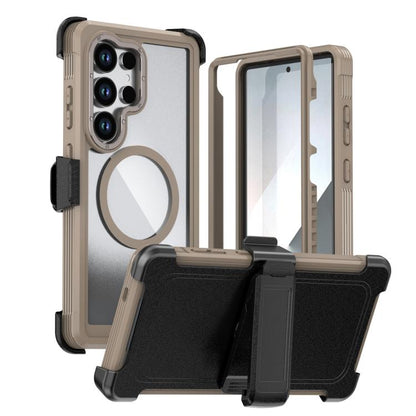 Acrylic Full Coverage Magnetic Phone Case with Back Clip, For Samsung Galaxy S26+ 5G, For Samsung Galaxy S26 Ultra 5G, For Samsung Galaxy S26 5G, For Samsung Galaxy S25 5G / S24 5G, For Samsung Galaxy S25+ 5G / S24+ 5G, For Samsung Galaxy S25 Ultra 5G ...