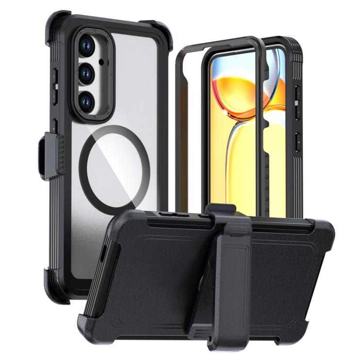 Acrylic Full Coverage Magnetic Phone Case with Back Clip, For Samsung Galaxy S26+ 5G, For Samsung Galaxy S26 Ultra 5G, For Samsung Galaxy S26 5G, For Samsung Galaxy S25 5G / S24 5G, For Samsung Galaxy S25+ 5G / S24+ 5G, For Samsung Galaxy S25 Ultra 5G ...