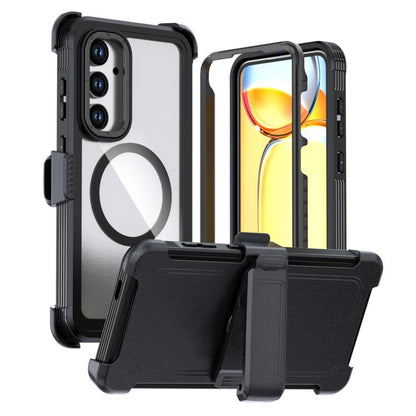 Acrylic Full Coverage Magnetic Phone Case with Back Clip, For Samsung Galaxy S26+ 5G, For Samsung Galaxy S26 Ultra 5G, For Samsung Galaxy S26 5G, For Samsung Galaxy S25 5G / S24 5G, For Samsung Galaxy S25+ 5G / S24+ 5G, For Samsung Galaxy S25 Ultra 5G ...