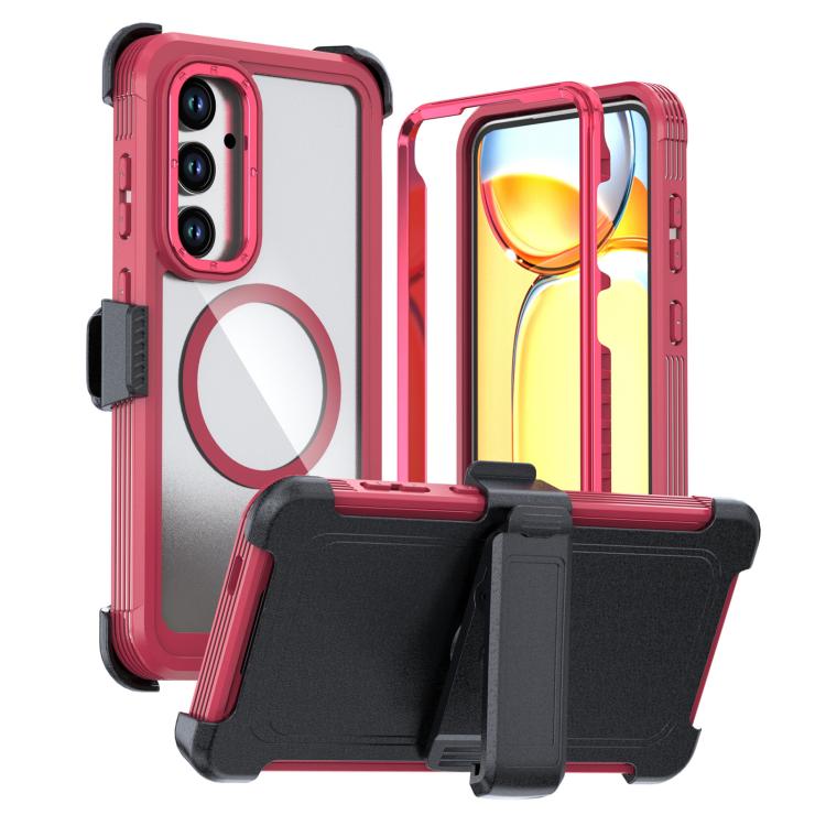 Acrylic Full Coverage Magnetic Phone Case with Back Clip, For Samsung Galaxy S26+ 5G, For Samsung Galaxy S26 Ultra 5G, For Samsung Galaxy S26 5G, For Samsung Galaxy S25 5G / S24 5G, For Samsung Galaxy S25+ 5G / S24+ 5G, For Samsung Galaxy S25 Ultra 5G ...
