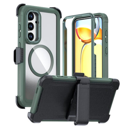 Acrylic Full Coverage Magnetic Phone Case with Back Clip, For Samsung Galaxy S26+ 5G, For Samsung Galaxy S26 Ultra 5G, For Samsung Galaxy S26 5G, For Samsung Galaxy S25 5G / S24 5G, For Samsung Galaxy S25+ 5G / S24+ 5G, For Samsung Galaxy S25 Ultra 5G ...