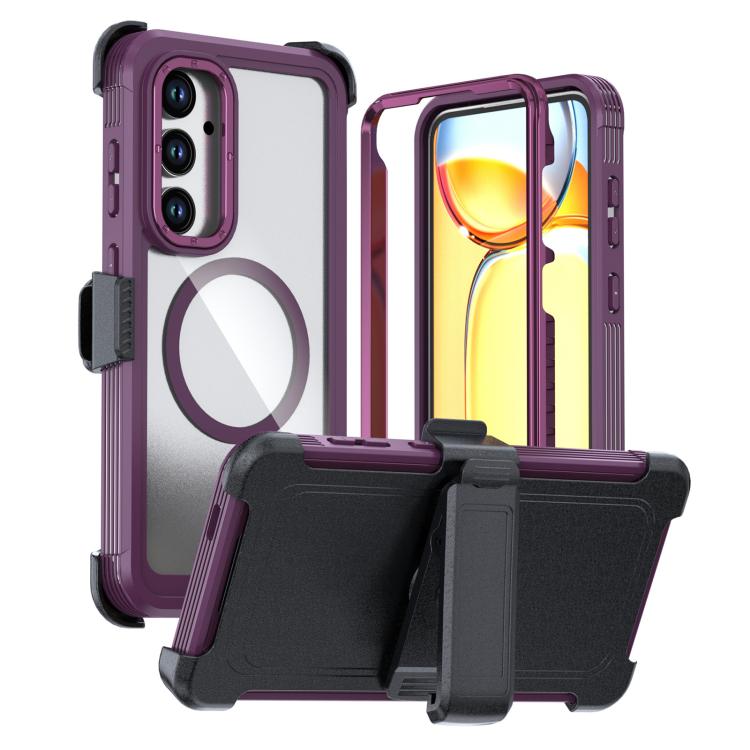 Acrylic Full Coverage Magnetic Phone Case with Back Clip, For Samsung Galaxy S26+ 5G, For Samsung Galaxy S26 Ultra 5G, For Samsung Galaxy S26 5G, For Samsung Galaxy S25 5G / S24 5G, For Samsung Galaxy S25+ 5G / S24+ 5G, For Samsung Galaxy S25 Ultra 5G ...
