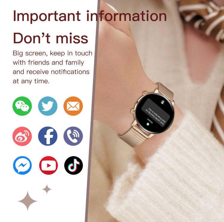 QS03 1.32-inch AMOLED Display Women Smart Watch Supports Health Monitoring
