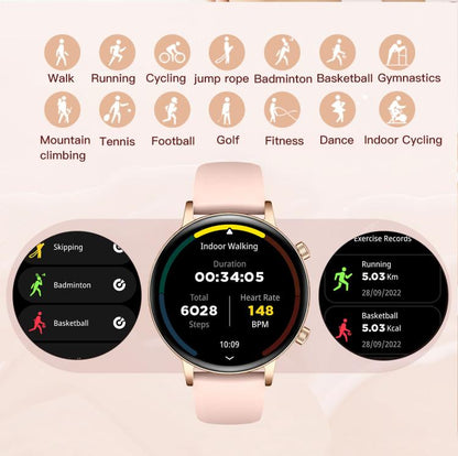 QS03 1.32-inch AMOLED Display Women Smart Watch Supports Health Monitoring