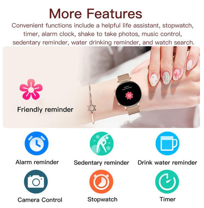 QS03 1.32-inch AMOLED Display Women Smart Watch Supports Health Monitoring