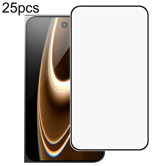 25pcs High Aluminum 380 Glue Silk Screen Printed Tempered Glass Film, For iPhone Fold, For iPhone 18, For iPhone 18 Pro, For iPhone 18 Pro Max, For iPhone 17 Pro Max, For iPhone 17 Pro, For iPhone 17 / 16 Pro, For iPhone Air, For iPhone 16 Pro Max