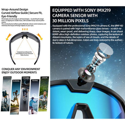 Q01 Outdoor Cycling Smart AI Sports Glasses 8MP Camera