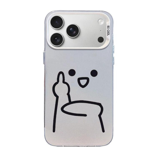 Little Man Gestures Colored Silver Frosted PC Hybrid TPU Phone Case, For iPhone 18 Pro / 17 Pro, For iPhone 18 Pro Max / 17 Pro Max, For iPhone 17e / 16e, For iPhone 17, For iPhone Air, For iPhone 16 Pro Max, For iPhone 16 Pro, For iPhone 16 Plus      ...