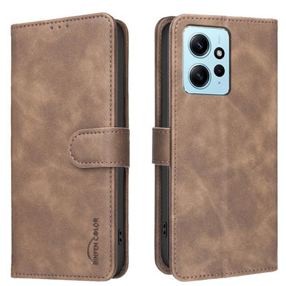 Solid Color Calfskin Texture RFID Vegan Leather Phone Case, For Redmi Note 11 / 11S / 12S Global, For Redmi Note 12 4G Global, For Redmi Note 12 Pro+ Global, For Redmi Note 12 Pro Global / Poco X5 Pro, For Redmi Note 12 5G Global / Poco X5             ...