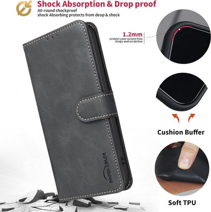 Solid Color Calfskin Texture RFID Vegan Leather Phone Case, For Redmi Note 11 / 11S / 12S Global, For Redmi Note 12 4G Global, For Redmi Note 12 Pro+ Global, For Redmi Note 12 Pro Global / Poco X5 Pro, For Redmi Note 12 5G Global / Poco X5             ...