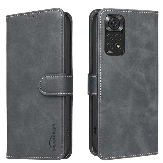 Solid Color Calfskin Texture RFID Vegan Leather Phone Case, For Redmi Note 11 / 11S / 12S Global, For Redmi Note 12 4G Global, For Redmi Note 12 Pro+ Global, For Redmi Note 12 Pro Global / Poco X5 Pro, For Redmi Note 12 5G Global / Poco X5             ...