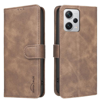 Solid Color Calfskin Texture RFID Vegan Leather Phone Case, For Redmi Note 11 / 11S / 12S Global, For Redmi Note 12 4G Global, For Redmi Note 12 Pro+ Global, For Redmi Note 12 Pro Global / Poco X5 Pro, For Redmi Note 12 5G Global / Poco X5             ...