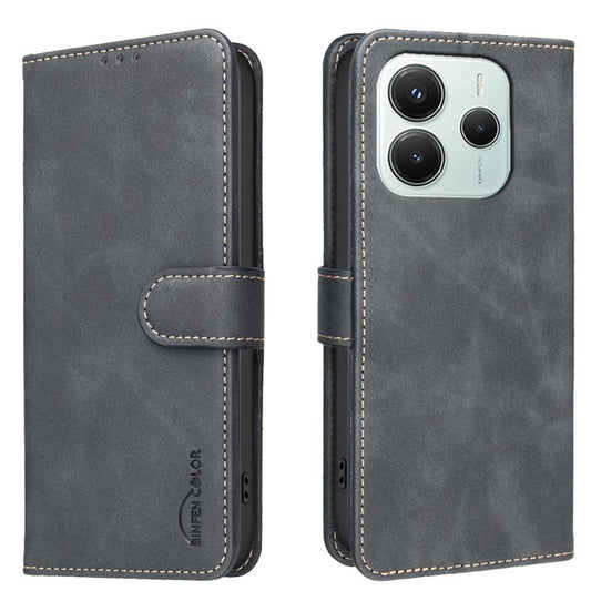 Solid Color Calfskin Texture RFID Vegan Leather Phone Case, For Redmi Note 14 5G / Poco M7 Pro 5G, For Redmi Note 14 Pro 4G, For Redmi Note 14 Pro 5G / 14 Pro+ 5G, For Redmi Note 13 5G, For Redmi K70 / K70 Pro / Poco F6 Pro 5G, For Redmi A3            ...