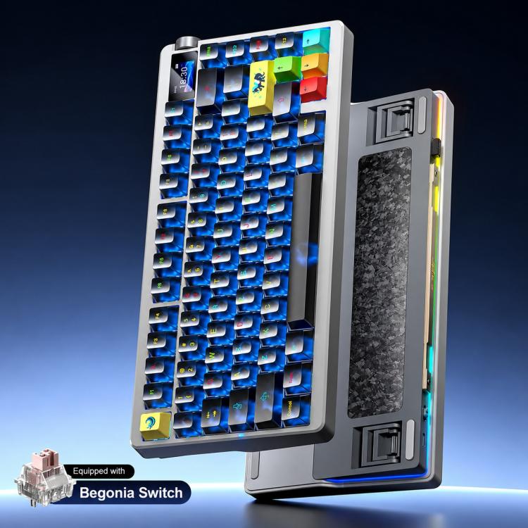 AULA nova75 Smart Display Tri-Mode RGB Customizable Gaming Mechanical Keyboard
