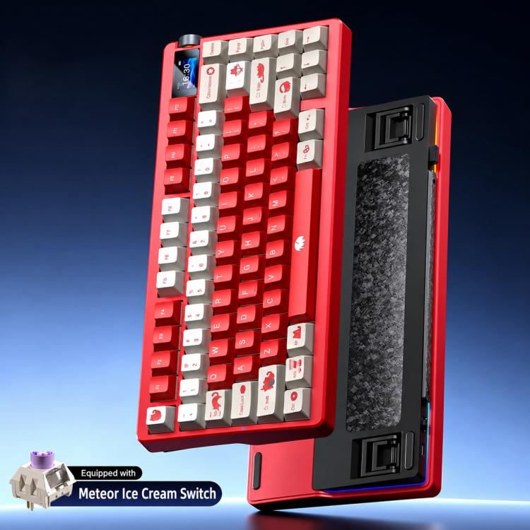 AULA nova75 Smart Display Tri-Mode RGB Customizable Gaming Mechanical Keyboard