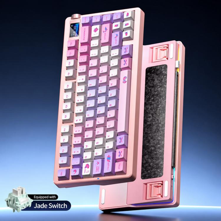 AULA nova75 Smart Display Tri-Mode RGB Customizable Gaming Mechanical Keyboard
