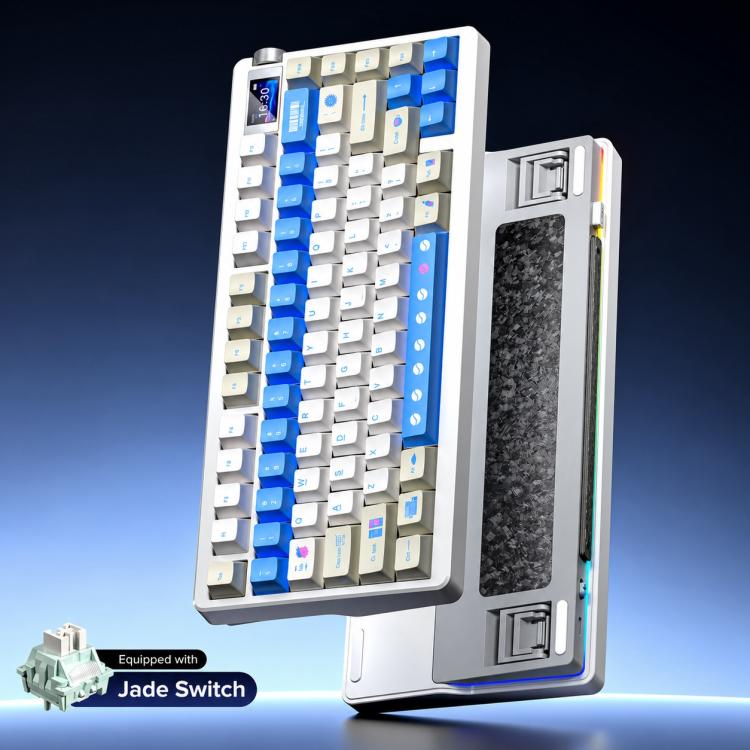 AULA nova75 Smart Display Tri-Mode RGB Customizable Gaming Mechanical Keyboard