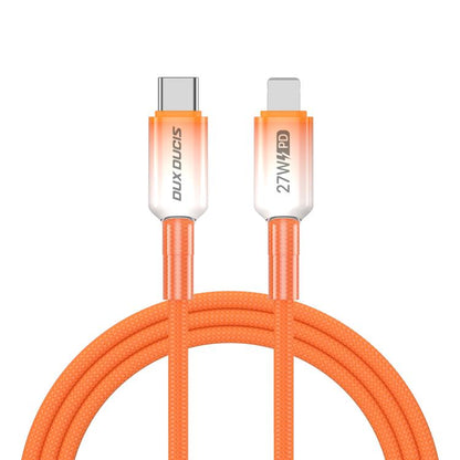 DUX DUCIS WLCM Series 27W Type-C to 8 Pin Transparent Gradient Braided Data Cable, Length: 1m, Type-C to 8 Pin