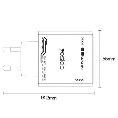 Yesido YC101 65W Mecha GaN Three-port Fast Charger, YC101