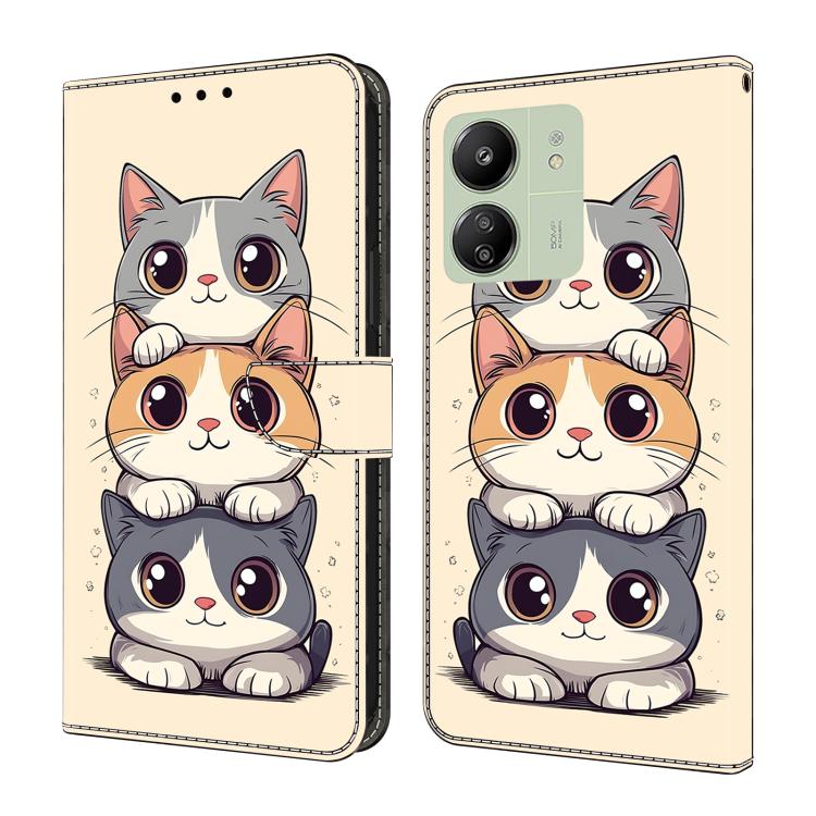 Crystal-Like Painted Vegan Leather Phone Case, For Redmi Note 13 Pro 4G, For Redmi Note 13 4G, For Redmi 13C 4G 5G, For Redmi K70E / Poco X6 Pro, For Redmi Note 13 5G, For Redmi Note 13 Pro+, For Redmi Note 13 Pro 5G