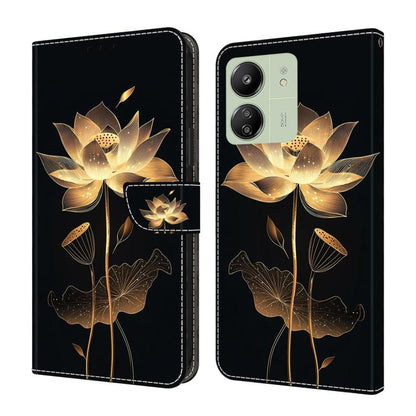 Crystal-Like Painted Vegan Leather Phone Case, For Redmi Note 13 Pro 4G, For Redmi Note 13 4G, For Redmi 13C 4G 5G, For Redmi K70E / Poco X6 Pro, For Redmi Note 13 5G, For Redmi Note 13 Pro+, For Redmi Note 13 Pro 5G
