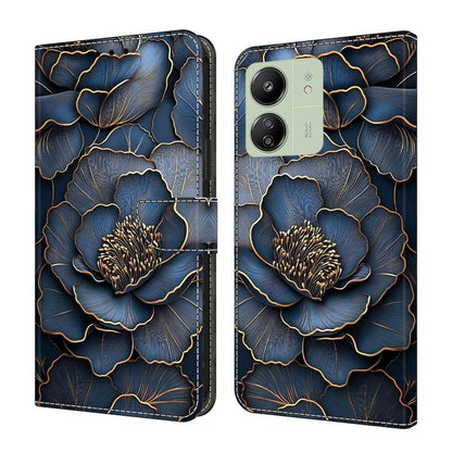 Crystal-Like Painted Vegan Leather Phone Case, For Redmi Note 13 Pro 4G, For Redmi Note 13 4G, For Redmi 13C 4G 5G, For Redmi K70E / Poco X6 Pro, For Redmi Note 13 5G, For Redmi Note 13 Pro+, For Redmi Note 13 Pro 5G