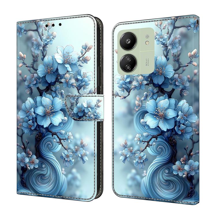 Crystal-Like Painted Vegan Leather Phone Case, For Redmi Note 13 Pro 4G, For Redmi Note 13 4G, For Redmi 13C 4G 5G, For Redmi K70E / Poco X6 Pro, For Redmi Note 13 5G, For Redmi Note 13 Pro+, For Redmi Note 13 Pro 5G