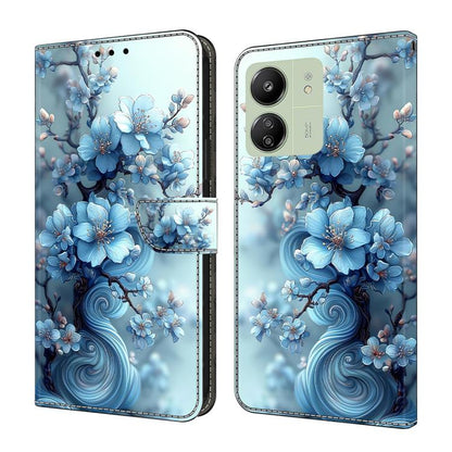 Crystal-Like Painted Vegan Leather Phone Case, For Redmi Note 13 Pro 4G, For Redmi Note 13 4G, For Redmi 13C 4G 5G, For Redmi K70E / Poco X6 Pro, For Redmi Note 13 5G, For Redmi Note 13 Pro+, For Redmi Note 13 Pro 5G
