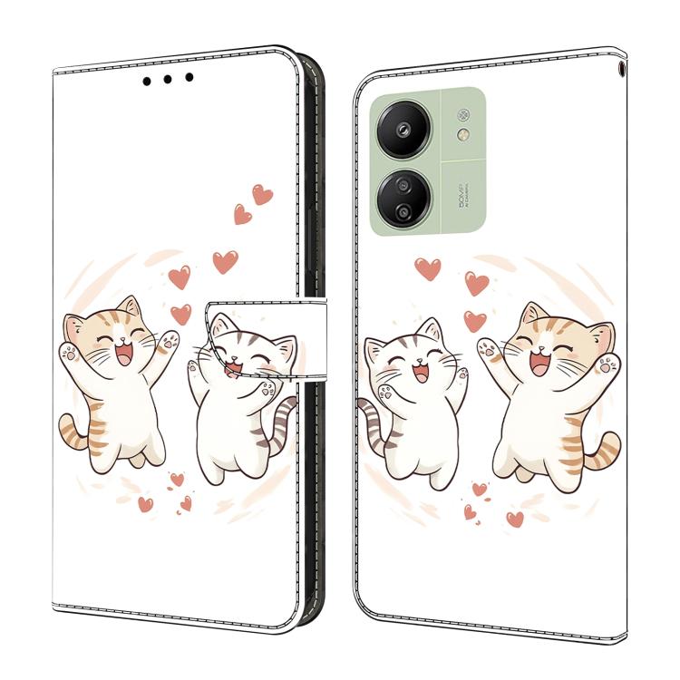 Crystal-Like Painted Vegan Leather Phone Case, For Redmi Note 13 Pro 4G, For Redmi Note 13 4G, For Redmi 13C 4G 5G, For Redmi K70E / Poco X6 Pro, For Redmi Note 13 5G, For Redmi Note 13 Pro+, For Redmi Note 13 Pro 5G