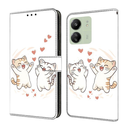 Crystal-Like Painted Vegan Leather Phone Case, For Redmi Note 13 Pro 4G, For Redmi Note 13 4G, For Redmi 13C 4G 5G, For Redmi K70E / Poco X6 Pro, For Redmi Note 13 5G, For Redmi Note 13 Pro+, For Redmi Note 13 Pro 5G