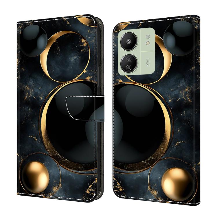 Crystal-Like Painted Vegan Leather Phone Case, For Redmi Note 13 Pro 4G, For Redmi Note 13 4G, For Redmi 13C 4G 5G, For Redmi K70E / Poco X6 Pro, For Redmi Note 13 5G, For Redmi Note 13 Pro+, For Redmi Note 13 Pro 5G