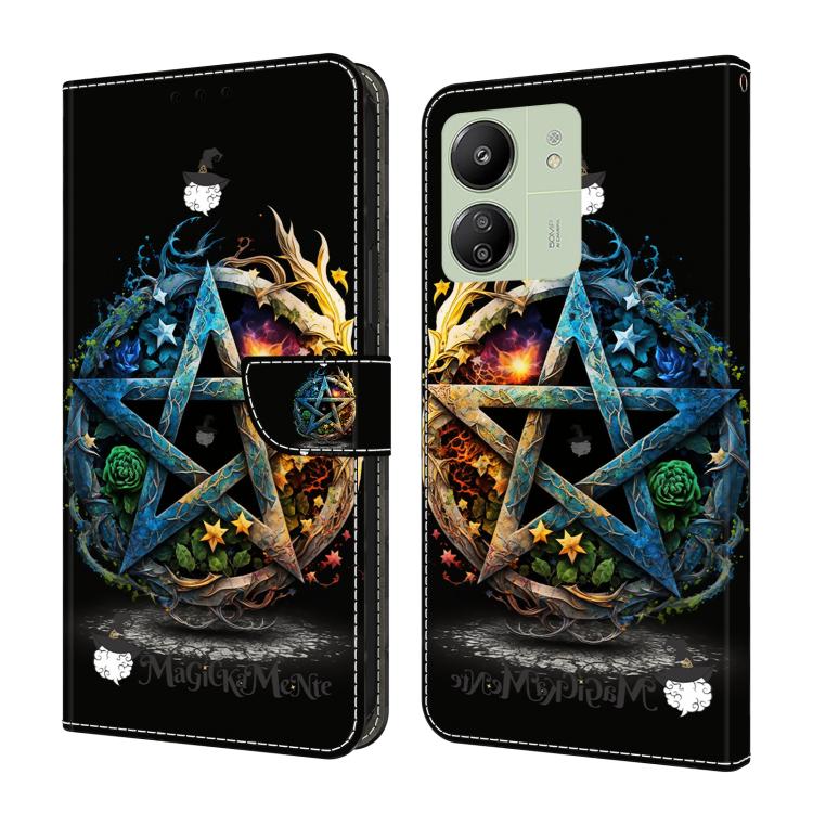 Crystal-Like Painted Vegan Leather Phone Case, For Redmi Note 13 Pro 4G, For Redmi Note 13 4G, For Redmi 13C 4G 5G, For Redmi K70E / Poco X6 Pro, For Redmi Note 13 5G, For Redmi Note 13 Pro+, For Redmi Note 13 Pro 5G