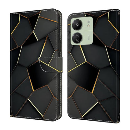 Crystal-Like Painted Vegan Leather Phone Case, For Redmi Note 13 Pro 4G, For Redmi Note 13 4G, For Redmi 13C 4G 5G, For Redmi K70E / Poco X6 Pro, For Redmi Note 13 5G, For Redmi Note 13 Pro+, For Redmi Note 13 Pro 5G