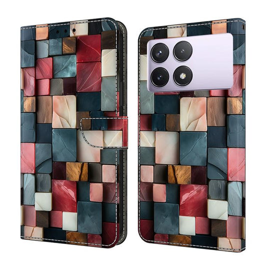Crystal-Like Painted Vegan Leather Phone Case, For Redmi K70E / Poco X6 Pro, For Redmi Note 13 5G, For Redmi Note 13 Pro+, For Redmi Note 13 Pro 5G