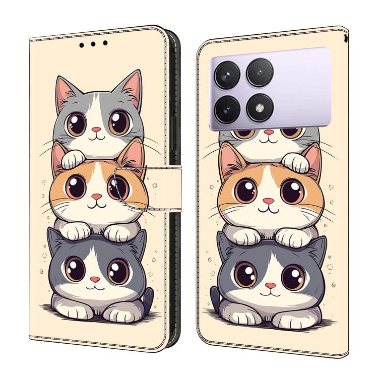Crystal-Like Painted Vegan Leather Phone Case, For Redmi K70E / Poco X6 Pro, For Redmi Note 13 5G, For Redmi Note 13 Pro+, For Redmi Note 13 Pro 5G
