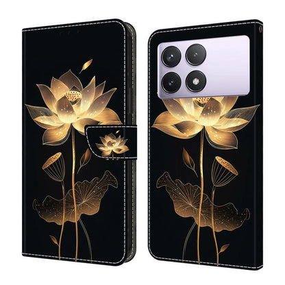Crystal-Like Painted Vegan Leather Phone Case, For Redmi K70E / Poco X6 Pro, For Redmi Note 13 5G, For Redmi Note 13 Pro+, For Redmi Note 13 Pro 5G