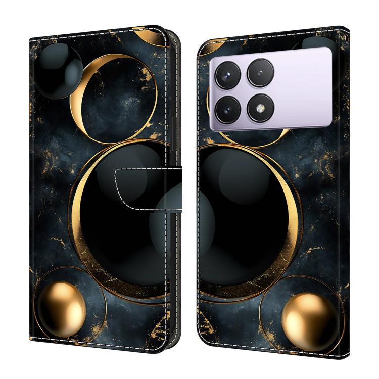 Crystal-Like Painted Vegan Leather Phone Case, For Redmi K70E / Poco X6 Pro, For Redmi Note 13 5G, For Redmi Note 13 Pro+, For Redmi Note 13 Pro 5G