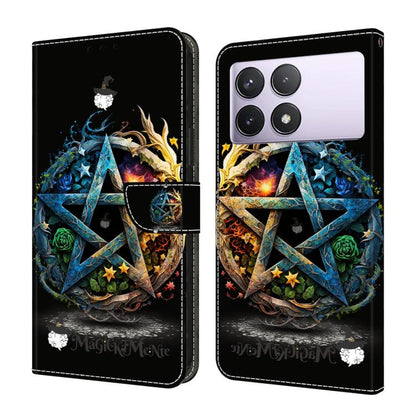 Crystal-Like Painted Vegan Leather Phone Case, For Redmi K70E / Poco X6 Pro, For Redmi Note 13 5G, For Redmi Note 13 Pro+, For Redmi Note 13 Pro 5G