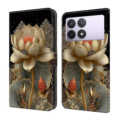 Crystal-Like Painted Vegan Leather Phone Case, For Redmi K70E / Poco X6 Pro, For Redmi Note 13 5G, For Redmi Note 13 Pro+, For Redmi Note 13 Pro 5G