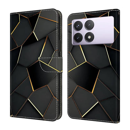 Crystal-Like Painted Vegan Leather Phone Case, For Redmi K70E / Poco X6 Pro, For Redmi Note 13 5G, For Redmi Note 13 Pro+, For Redmi Note 13 Pro 5G