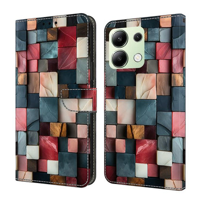 Crystal-Like Painted Vegan Leather Phone Case, For Redmi Note 13 Pro 4G, For Redmi Note 13 4G, For Redmi 13C 4G 5G, For Redmi K70E / Poco X6 Pro, For Redmi Note 13 5G, For Redmi Note 13 Pro+, For Redmi Note 13 Pro 5G