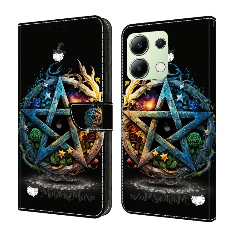 Crystal-Like Painted Vegan Leather Phone Case, For Redmi Note 13 Pro 4G, For Redmi Note 13 4G, For Redmi 13C 4G 5G, For Redmi K70E / Poco X6 Pro, For Redmi Note 13 5G, For Redmi Note 13 Pro+, For Redmi Note 13 Pro 5G
