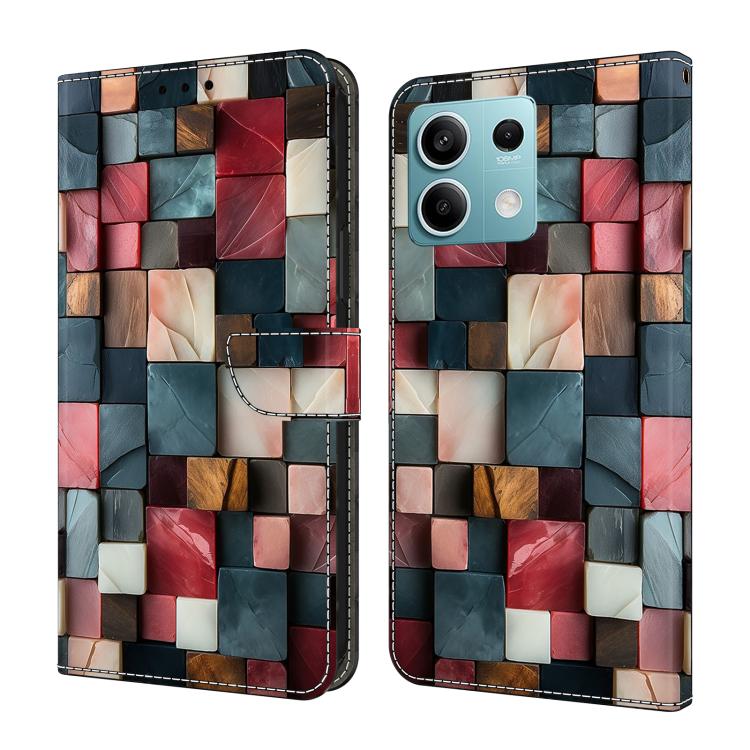 Crystal-Like Painted Vegan Leather Phone Case, For Redmi K70E / Poco X6 Pro, For Redmi Note 13 5G, For Redmi Note 13 Pro+, For Redmi Note 13 Pro 5G