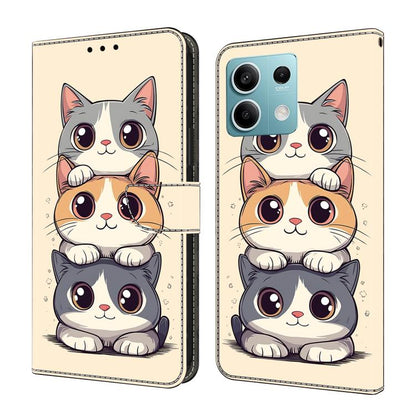 Crystal-Like Painted Vegan Leather Phone Case, For Redmi K70E / Poco X6 Pro, For Redmi Note 13 5G, For Redmi Note 13 Pro+, For Redmi Note 13 Pro 5G