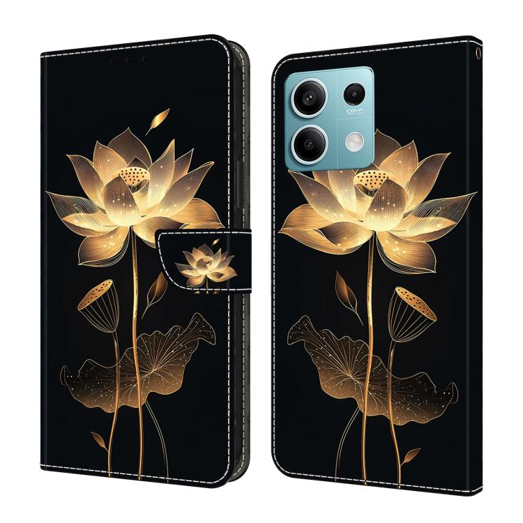 Crystal-Like Painted Vegan Leather Phone Case, For Redmi K70E / Poco X6 Pro, For Redmi Note 13 5G, For Redmi Note 13 Pro+, For Redmi Note 13 Pro 5G