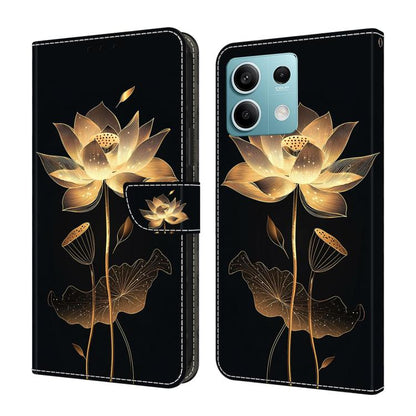 Crystal-Like Painted Vegan Leather Phone Case, For Redmi K70E / Poco X6 Pro, For Redmi Note 13 5G, For Redmi Note 13 Pro+, For Redmi Note 13 Pro 5G