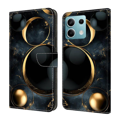 Crystal-Like Painted Vegan Leather Phone Case, For Redmi K70E / Poco X6 Pro, For Redmi Note 13 5G, For Redmi Note 13 Pro+, For Redmi Note 13 Pro 5G