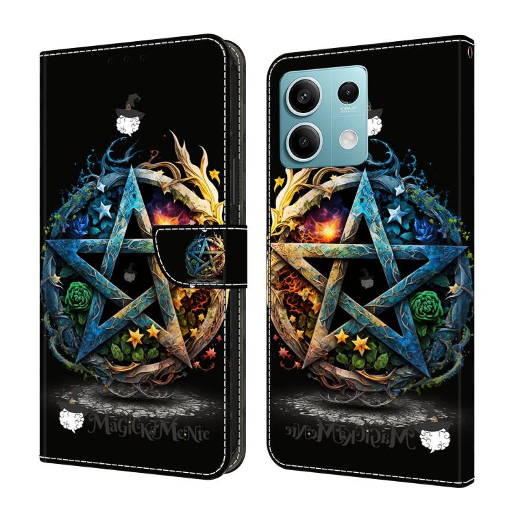 Crystal-Like Painted Vegan Leather Phone Case, For Redmi K70E / Poco X6 Pro, For Redmi Note 13 5G, For Redmi Note 13 Pro+, For Redmi Note 13 Pro 5G
