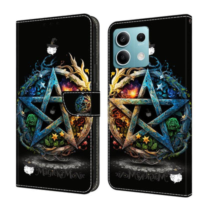 Crystal-Like Painted Vegan Leather Phone Case, For Redmi K70E / Poco X6 Pro, For Redmi Note 13 5G, For Redmi Note 13 Pro+, For Redmi Note 13 Pro 5G