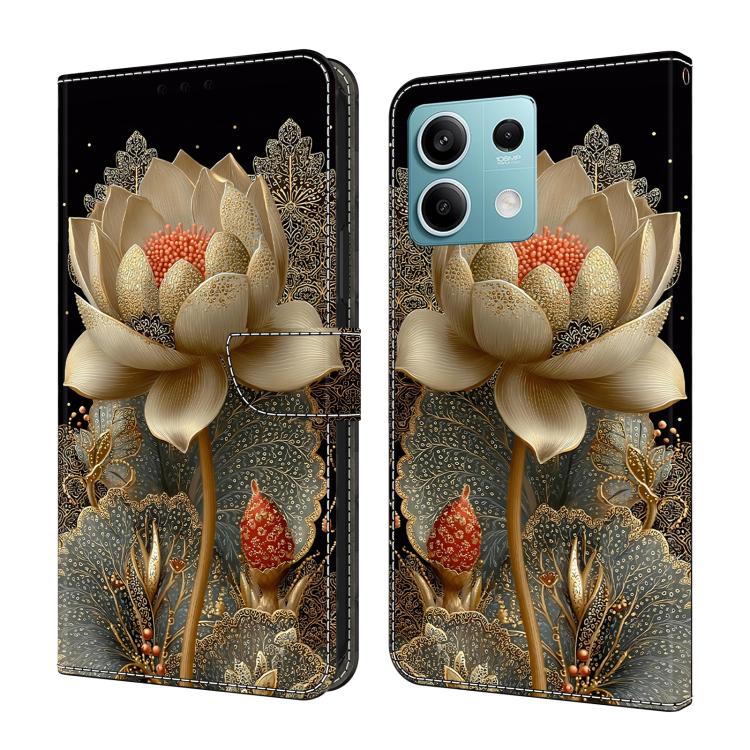 Crystal-Like Painted Vegan Leather Phone Case, For Redmi K70E / Poco X6 Pro, For Redmi Note 13 5G, For Redmi Note 13 Pro+, For Redmi Note 13 Pro 5G